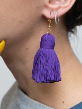 Load image into Gallery viewer, Made in Mexico x Purple Fringe Earring