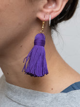 Load image into Gallery viewer, Made in Mexico x Purple Fringe Earring