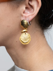 Vintage x Gold Circle Drop Earrings