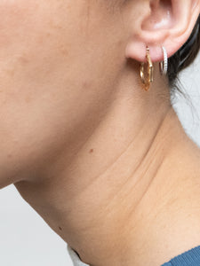 Vintage x 10K Gold Prism Small Hoop Earrings