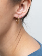 Load image into Gallery viewer, Vintage x 10K Gold Prism Small Hoop Earrings