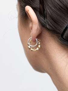 Vintage x 10K Gold Prism Small Hoop Earrings