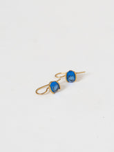 Load image into Gallery viewer, Vintage x Gold Royal Blue Gem Earrings