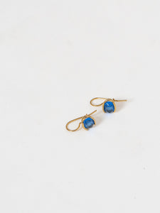 Vintage x Gold Royal Blue Gem Earrings