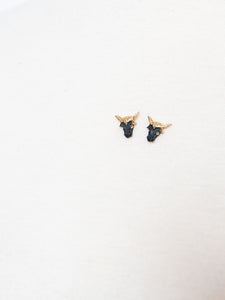 Vintage x Gold, Black Bull Studs