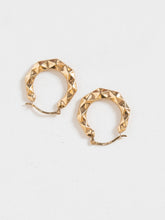 Load image into Gallery viewer, Vintage x 10K Gold Prism Small Hoop Earrings