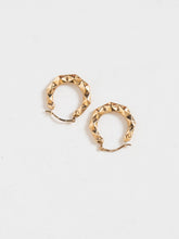 Load image into Gallery viewer, Vintage x 10K Gold Prism Small Hoop Earrings