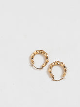 Load image into Gallery viewer, Vintage x 10K Gold Prism Small Hoop Earrings