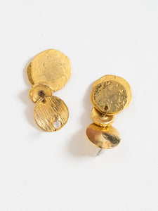 Vintage x Gold Circle Drop Earrings