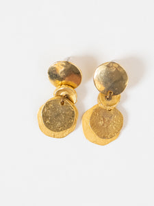 Vintage x Gold Circle Drop Earrings