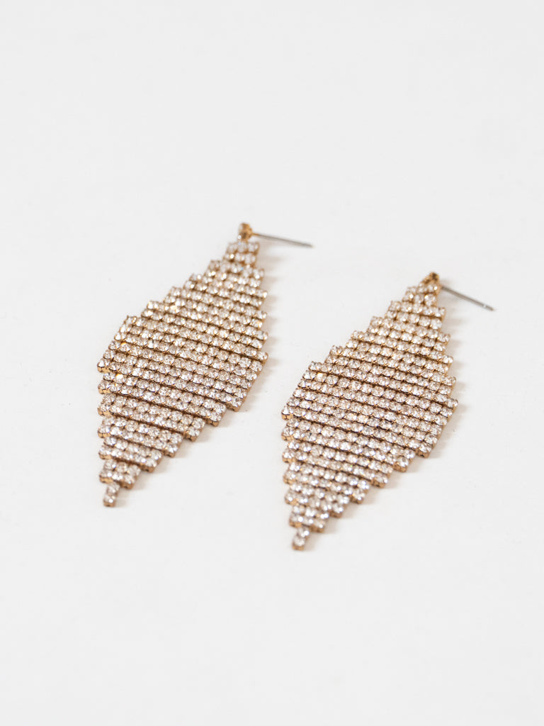 Vintage x Gold Mini Rhinestone Diamond Earrings