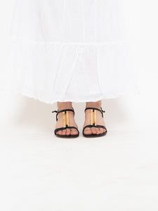 Vintage x STUART WEITZMAN x Black Leather & Wicker Heels (8.5, 9)