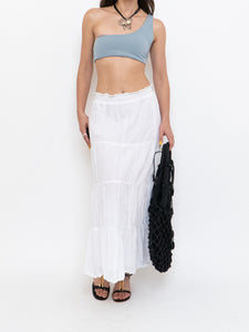 Vintage x White Tiered Maxi Skirt (M-XL)