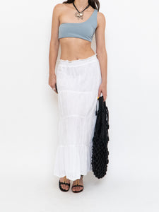 Vintage x White Tiered Maxi Skirt (M-XL)