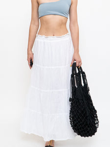 Vintage x White Tiered Maxi Skirt (M-XL)