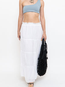 Vintage x White Tiered Maxi Skirt (M-XL)