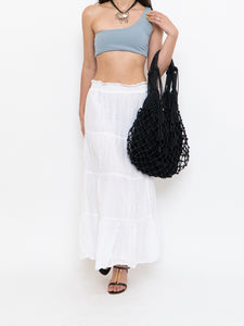 Vintage x White Tiered Maxi Skirt (M-XL)