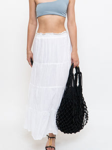 Vintage x White Tiered Maxi Skirt (M-XL)