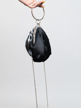 Load image into Gallery viewer, Vintage x Black, Silver Rose Rhinestone Purse
