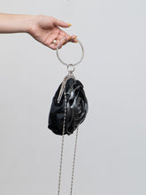 Load image into Gallery viewer, Vintage x Black, Silver Rose Rhinestone Purse