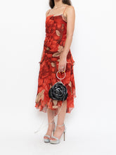 Load image into Gallery viewer, Vintage x Red Layered Rose Sequin Patterned Dress (S)