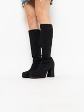 Load image into Gallery viewer, Vintage x LE CHATEAU Black Sock Boots (9)
