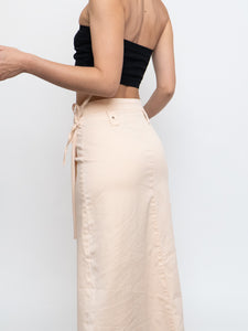 Vintage x Panelled Nude Maxi Skirt (XS, S)