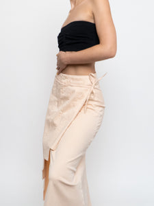Vintage x Panelled Nude Maxi Skirt (XS, S)
