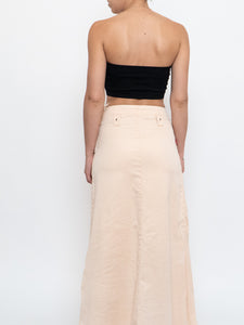 Vintage x Panelled Nude Maxi Skirt (XS, S)