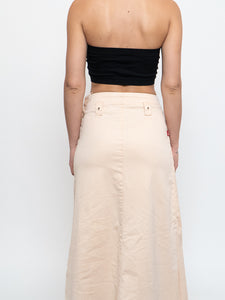 Vintage x Panelled Nude Maxi Skirt (XS, S)
