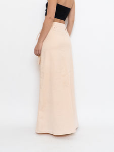 Vintage x Panelled Nude Maxi Skirt (XS, S)