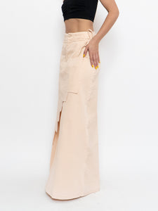 Vintage x Panelled Nude Maxi Skirt (XS, S)