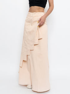 Vintage x Panelled Nude Maxi Skirt (XS, S)