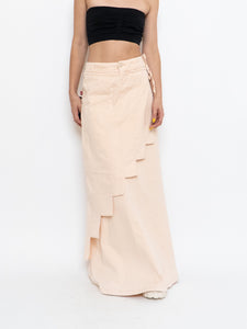 Vintage x Panelled Nude Maxi Skirt (XS, S)
