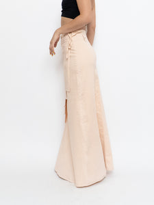 Vintage x Panelled Nude Maxi Skirt (XS, S)