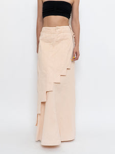 Vintage x Panelled Nude Maxi Skirt (XS, S)