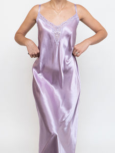 Vintage x Light Purple Satin & Lace Dress (L)