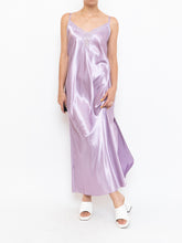 Load image into Gallery viewer, Vintage x Light Purple Satin &amp; Lace Dress (L)