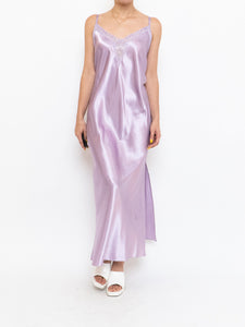 Vintage x Light Purple Satin & Lace Dress (L)