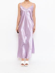Vintage x Light Purple Satin & Lace Dress (L)