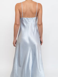 Vintage x Satin Ice Blue Dress (S, M)