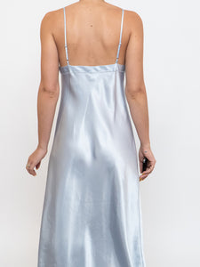 Vintage x Satin Ice Blue Dress (S, M)