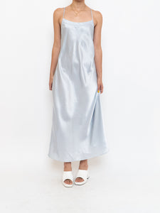 Vintage x Satin Ice Blue Dress (S, M)