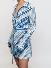 Load image into Gallery viewer, Vintage x Blue Striped Belted Dress (M, L)