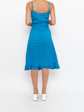 Load image into Gallery viewer, Vintage x Bright Blue Patterned Silk-feel Dress (S, M)