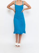Load image into Gallery viewer, Vintage x Bright Blue Patterned Silk-feel Dress (S, M)