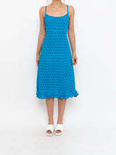 Load image into Gallery viewer, Vintage x Bright Blue Patterned Silk-feel Dress (S, M)