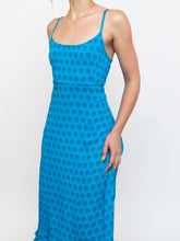 Load image into Gallery viewer, Vintage x Bright Blue Patterned Silk-feel Dress (S, M)