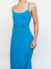 Load image into Gallery viewer, Vintage x Bright Blue Patterned Silk-feel Dress (S, M)