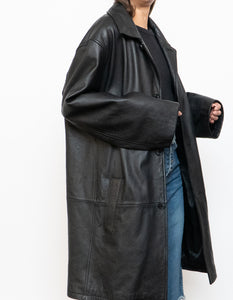 Vintage x DANIER Black Leather Long Trench (S-L)